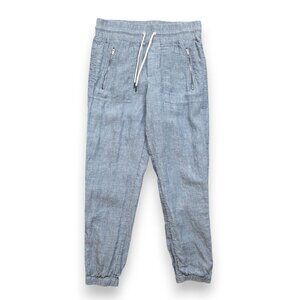 Athleta Cabo Linen Jogger Pants Womens‎ 6 Blue High Rise Pants Travel